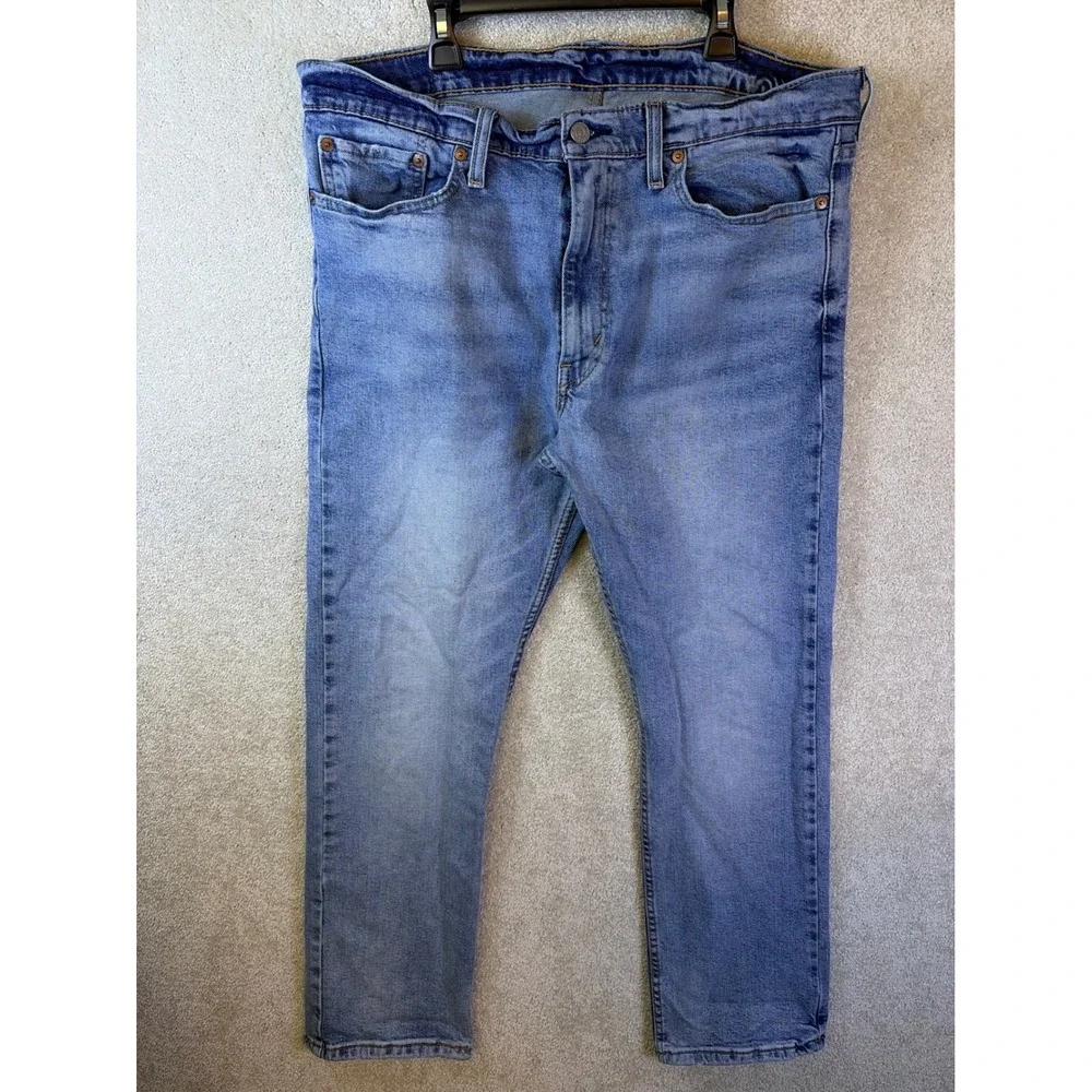 Levi's 513 Slim Straight Jeans Men 36x30 Blue Denim Stretch Workwear Pants